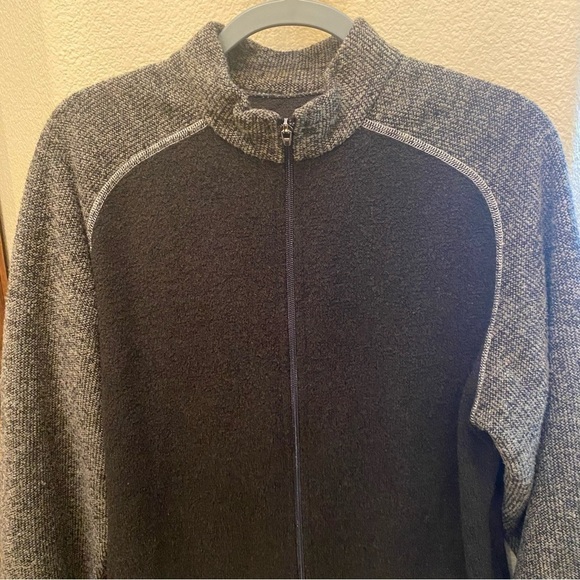 KUHL Men Brown Earthy Color Alpaca Fleece Full Zip Sweater Jacket Size Medium - Picture 2 of 8